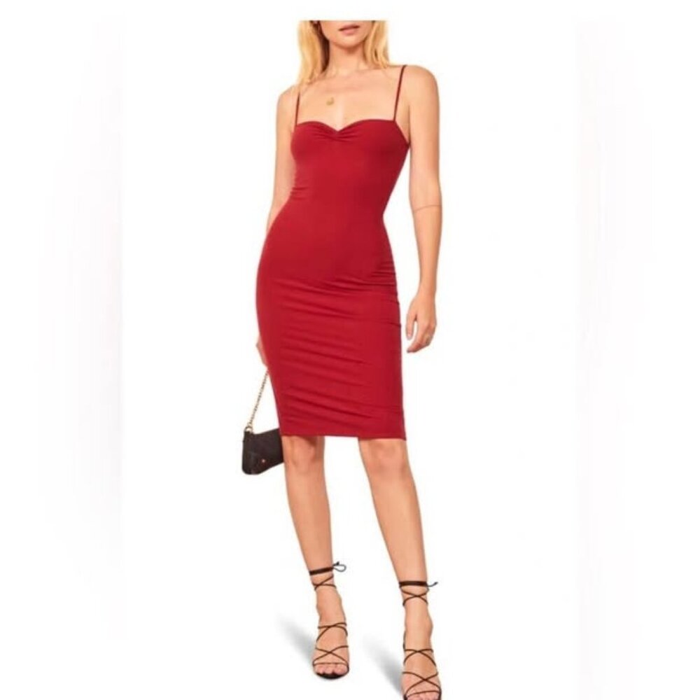 Reformation Mena bodycon ribbed dress L